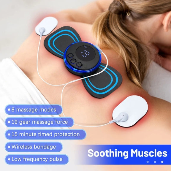 SC-195B Mini Cervical Massage Stickers EMS Pulse Meridian Therapy Instrument, Spec: 2-In-1 Remote Upgrade Jack