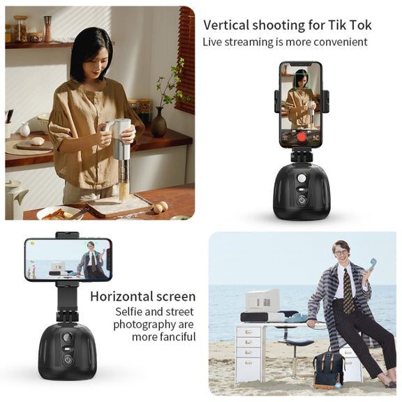 360 Degree Intelligent Follow Live Video Recording Desktop Stabilizer(White)