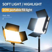 Pixel  P30 20W 2500-6500K 2400Lux Dual Color Temperature Photography Fill Light Standard Set