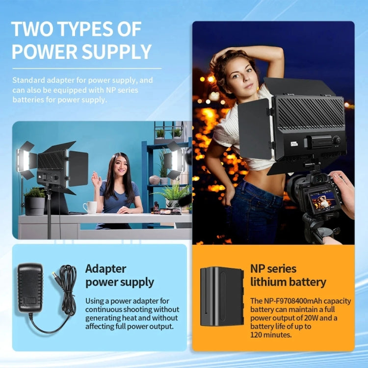 Pixel  P30 20W 2500-6500K 2400Lux Dual Color Temperature Photography Fill Light Standard Set