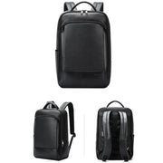 Bopai 61-123311 Large-Capacity First-Layer Cowhide Business Laptop Backpack(Black)