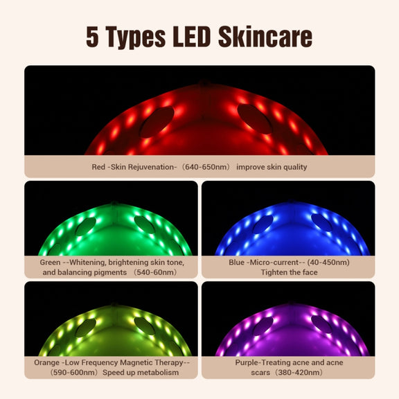 S1 EMS Microcurrent Colored Light Massage Beauty Instrument Remote Face Slimming Device(White)