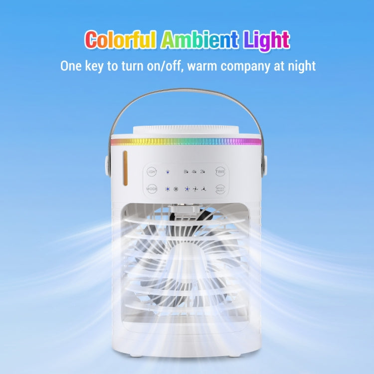 CF-516 USB Home Timed Desktop RGB Light Adjustable Spray Humidification Cooler Fan(White)