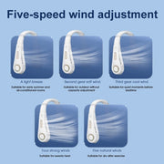 F11 Portable USB Charging Rotating Digital Display Bladeless Hanging Neck Fan(Pink)