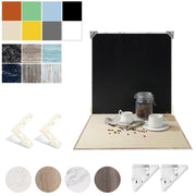 2pcs 60cm Double-Sided Background Board + 7pcs Backdrop Paper Photography Props Set, Spec: Set 4