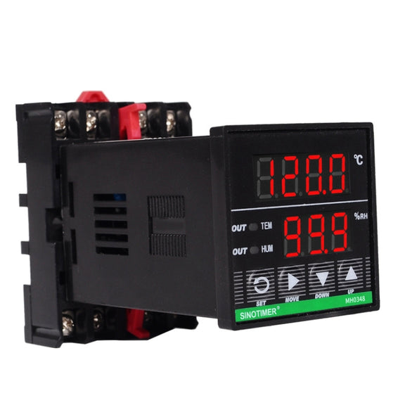 SINOTIMER MH0348-DIN Intelligent High-Precision Temperature Humidity Controller Guide Rail Installation