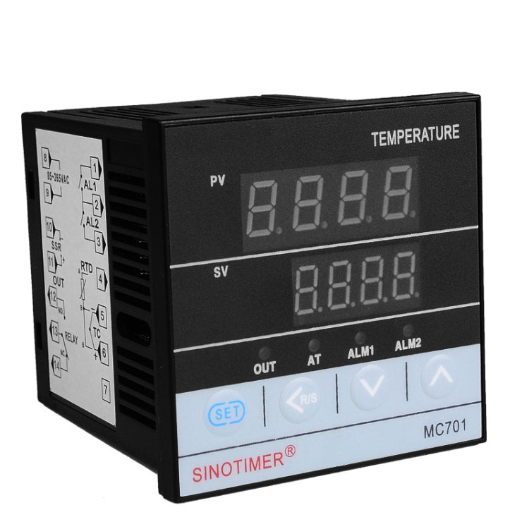SINOTIMER MC701 Universal Input Short Case PID Intelligent Temperature Controller Meter Heating Cooling Relay SSR Solid State Output