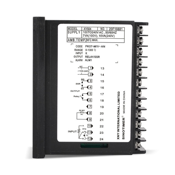 SINOTIMER XY504 Smart Temperature Control Instrument Short Case PID Heating Refrigeration Relay SSR Solid State Output
