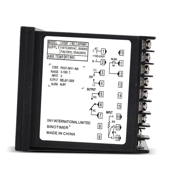 SINOTIMER XY507 Smart Temperature Control Instrument Short Shell PID Heating Relay SSR Solid State Output