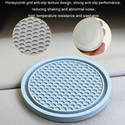 3pcs 7cm Car Diamond-free Water Coaster Interior Anti-slip Mat(Blue)