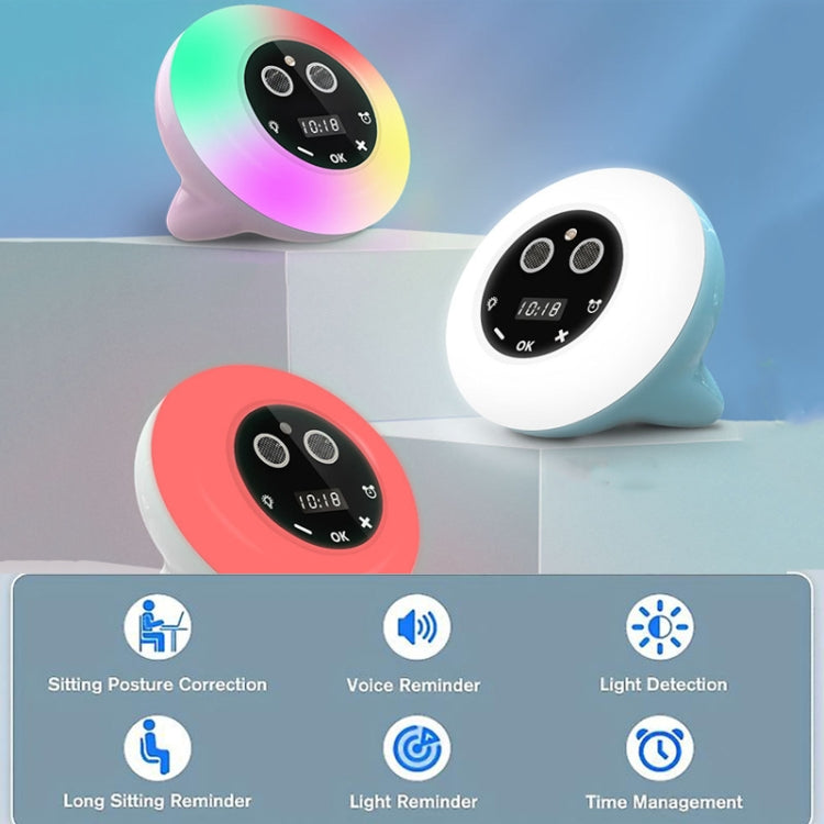Multifunctional Alarm Clock Time Management Sitting Correction Reminder(White)