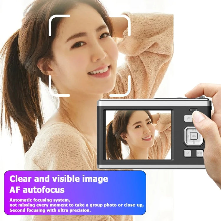 4K HD Optical Zoom Digital Camera 60MP Dual Screen Selfie Camera, No Memory(Black)
