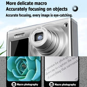 4K HD Optical Zoom Digital Camera 60MP Dual Screen Selfie Camera, No Memory(Black)