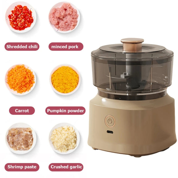 JRQ-01 Home Wireless Electric Meat Grinder Kitchen Garlic Pounder, Size: Electroplated Double-click(Green)