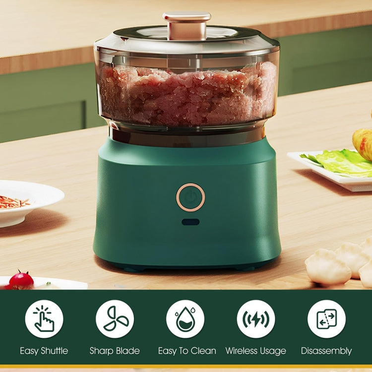 JRQ-01 Home Wireless Electric Meat Grinder Kitchen Garlic Pounder, Size: Electroplated Double-click(White)