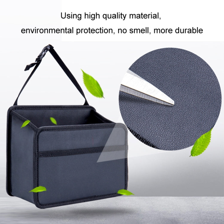 Car Hanging Garbage Bag Multifunctional Folding Storage Box, Model: H613 Litchi Pattern