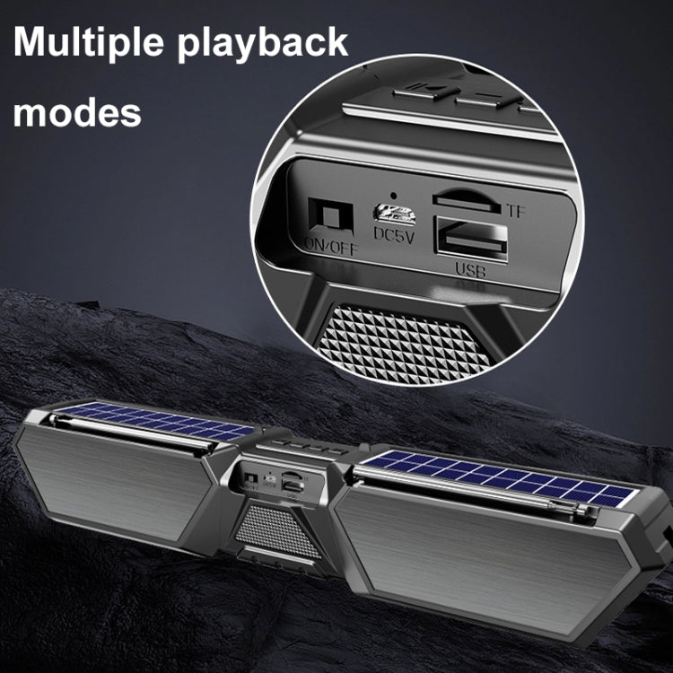DV-880 Dual Solar Wireless Bluetooth Speaker Outdoor Long Radio(Red)