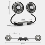 Car Double-head Hose Seat Fan with Light(Black)