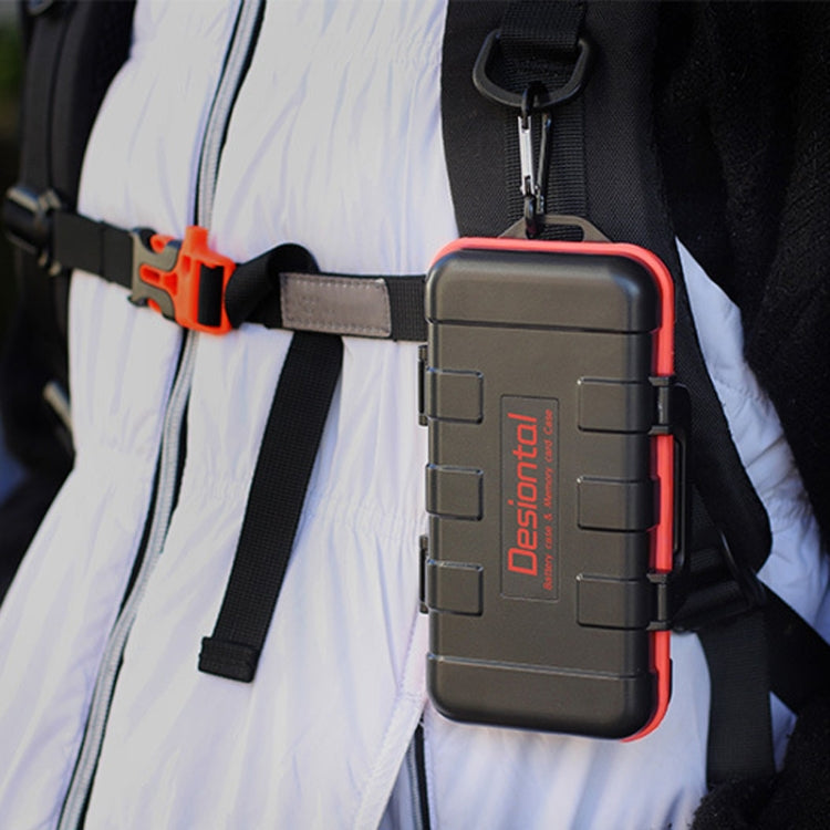 Desiontal LP-E6 Water-resistant SD Card Holder Camera Battery Case(Black)