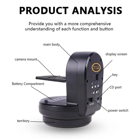 Desiontal YT-800 Cell Phone Camera Remote Control Gimbal 360 Rotation Panoramic Shooting Stabilizer(Standard)