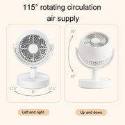 Desktop Air Circulation Fan Household Office Compact Mute Electrical Fan, Style: Battery Model