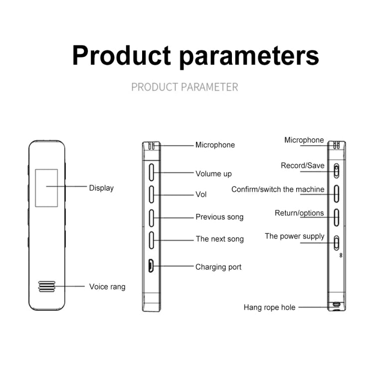 G1 0.96-Inch IPS Color Screen HD Smart Mini Noise Reduction Timer Recorder, Capacity: 32GB