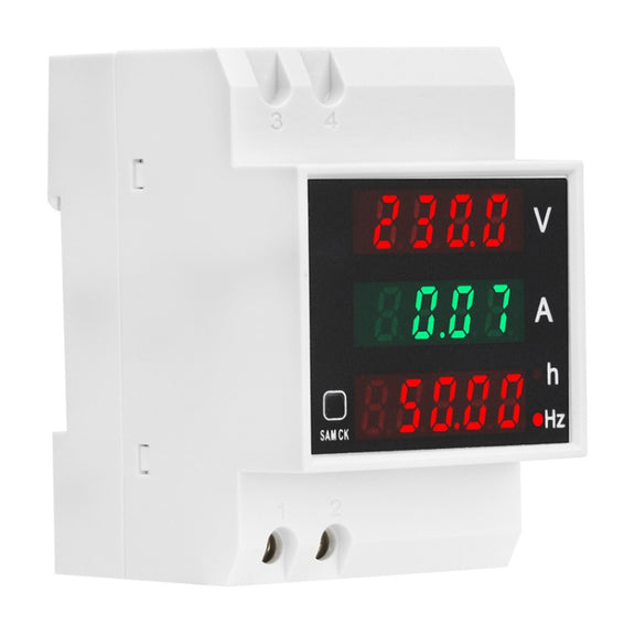 SINOTIMER SDM007 Din Rail AC Voltage Current Totalized Time Frequency Digital Display Meter