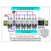 SINOTIMER SDM009 Din Rail Single-Phase Voltage Current Frequency Power Factor Electricity Multifunctional Meter, Model: AC250-450V External