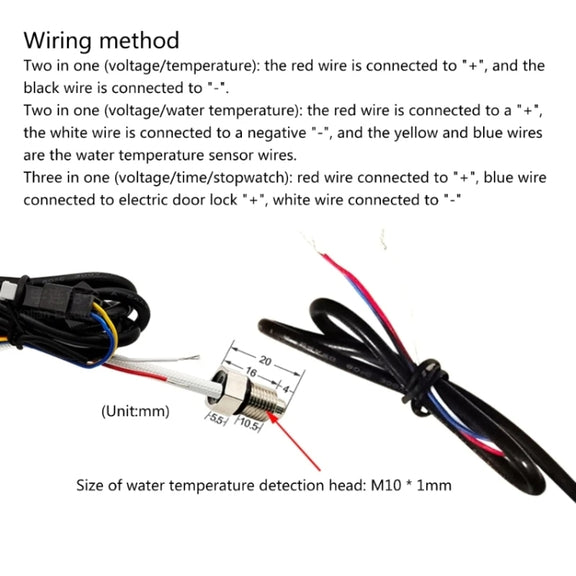 Compact LED Digital Display Time Voltmeter, Specification: 2 in 1 Temperature Red