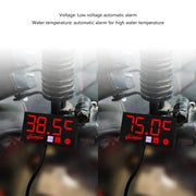 Compact LED Digital Display Time Voltmeter, Specification: 2 in 1 Water Temperature Blue
