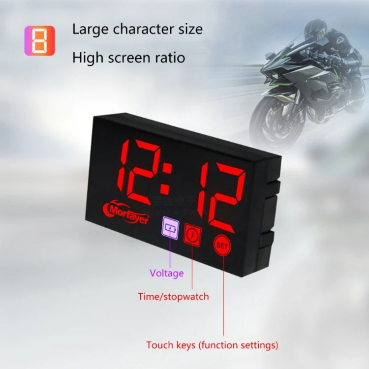 Compact LED Digital Display Time Voltmeter, Specification: 2 in 1 Water Temperature Blue