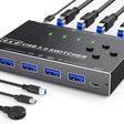 KC-KM434B USB3.0 4 Port USB Shared Device 4 Port Printer Sharing Device Keyboard Mouse Switch - Switch by PMC TechLife | Online Shopping South Africa | PMC TechLife | Buy Now Pay Later Mobicred
