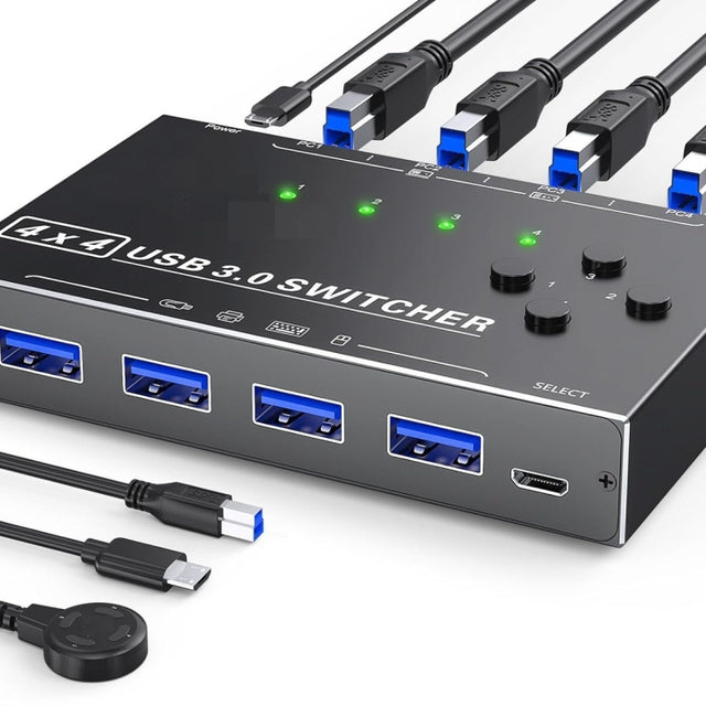 KC-KM434B USB3.0 4 Port USB Shared Device 4 Port Printer Sharing Device Keyboard Mouse Switch