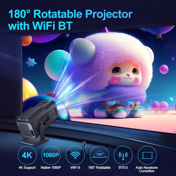 HY320 1080P 390ANSI 4K Android 11 Projector With Wifi 6 Bluetooth 5.0 Support Miracast / Airplay / DLNA EU Plug