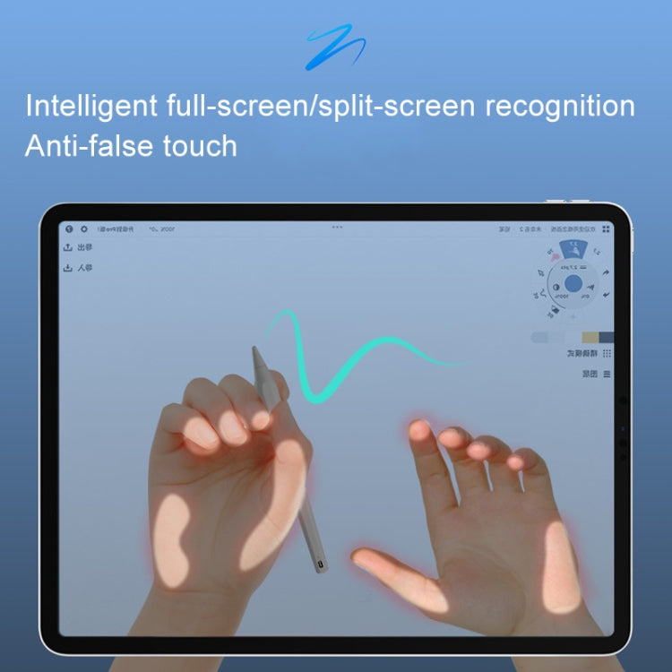 Fast Charge+Touch Switch+Bluetooth Function Anti-false Touch Capacitive Pen for iPad 2018 or Later(White)