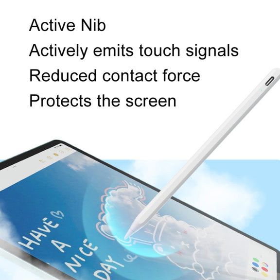 Fast Charge+Touch Switch+Bluetooth Function Anti-false Touch Capacitive Pen for iPad 2018 or Later(White)