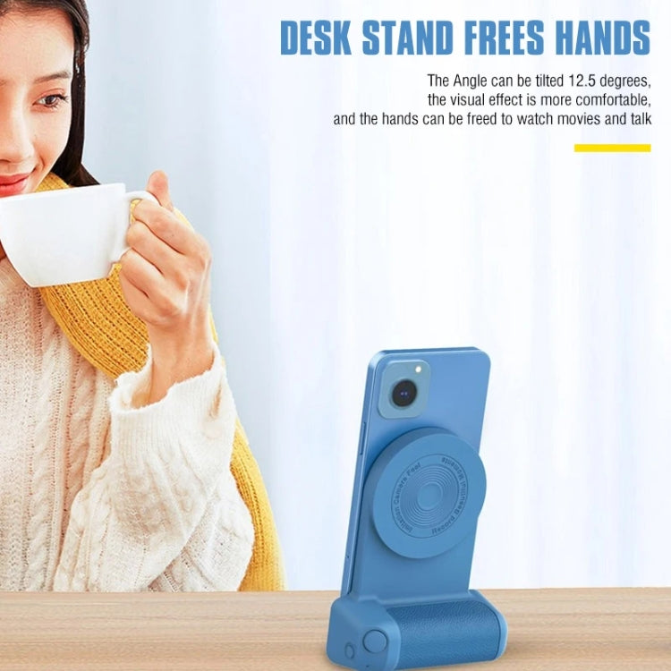 Camera Shape Bluetooth Magnetic Rotating Photo Handle Desktop Stand, Color: Black Basic Model