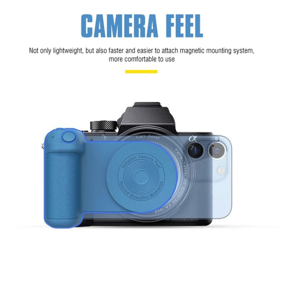 Camera Shape Bluetooth Magnetic Rotating Photo Handle Desktop Stand, Color: Black Basic Model