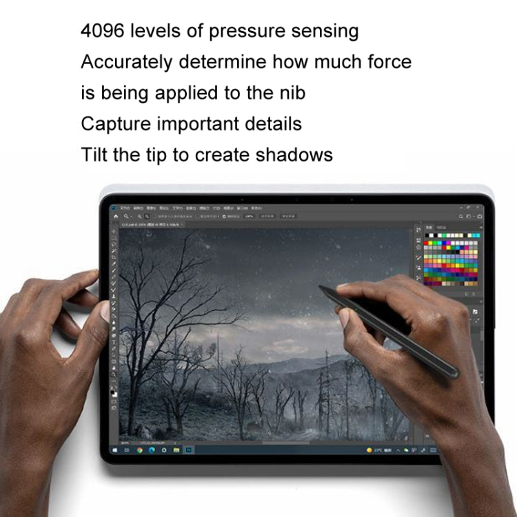 For Microsoft Surface 4096 Pressure Sensitive MPP2.0 Anti-false Touch Pressure Sensitive Capacitive Pen(Black)