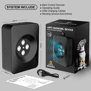 Anti Barking Device for Dogs With 4 Enhanced Ultrasonic Transmitter 3 Adjustable Levels(Black)