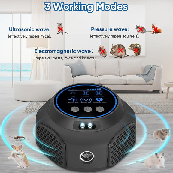 219 Intelligent Ultrasonic Multi-dimensional Frequency Conversion Home Indoor Mouse Repeller(White)