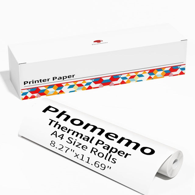 Phomemo 1 Roll A4 Thermal Paper  Use With M08F Printer Holder For M832/M833/M834/M835/P831/Q302 Printer