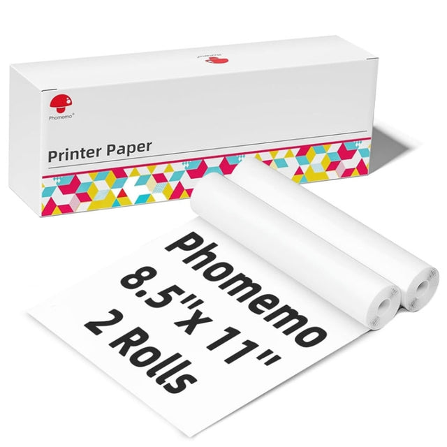 Phomemo 2 Rolls Letter Thermal Paper Use With M08F Printer Holder For M832/M833/M834/M835/P831/Q302 Printer