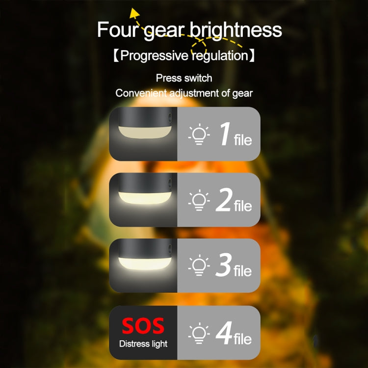 Outdoor Camping Tent Hanging Ambient Light Magnetic Spray Humidification Fan(Khaki)