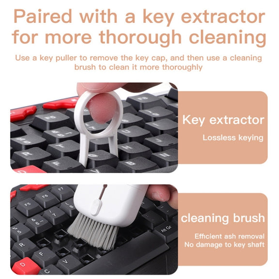 Q10S 10-in-1 Multifunctional Computer Phone Keyboard Cleaning Kit(White Orange without Liquid)