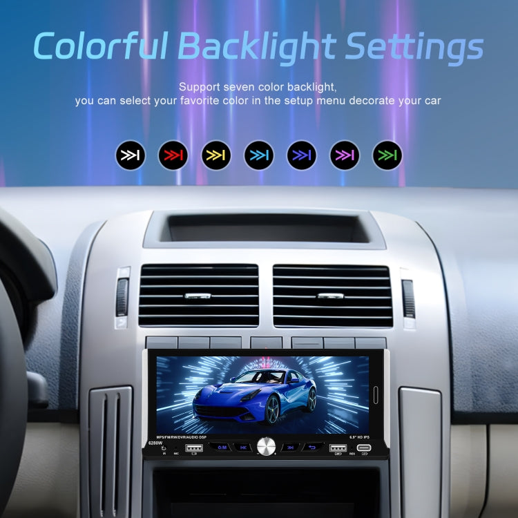 Single Spindle 6.9 inch MP5 With Knob Player Carplay Function Car MP4 Backup Camera, Specification: Standard+12 Light Camera