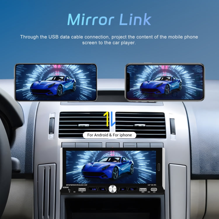 Single Spindle 6.9 inch MP5 With Knob Player Carplay Function Car MP4 Backup Camera, Specification: Standard+12 Light Camera