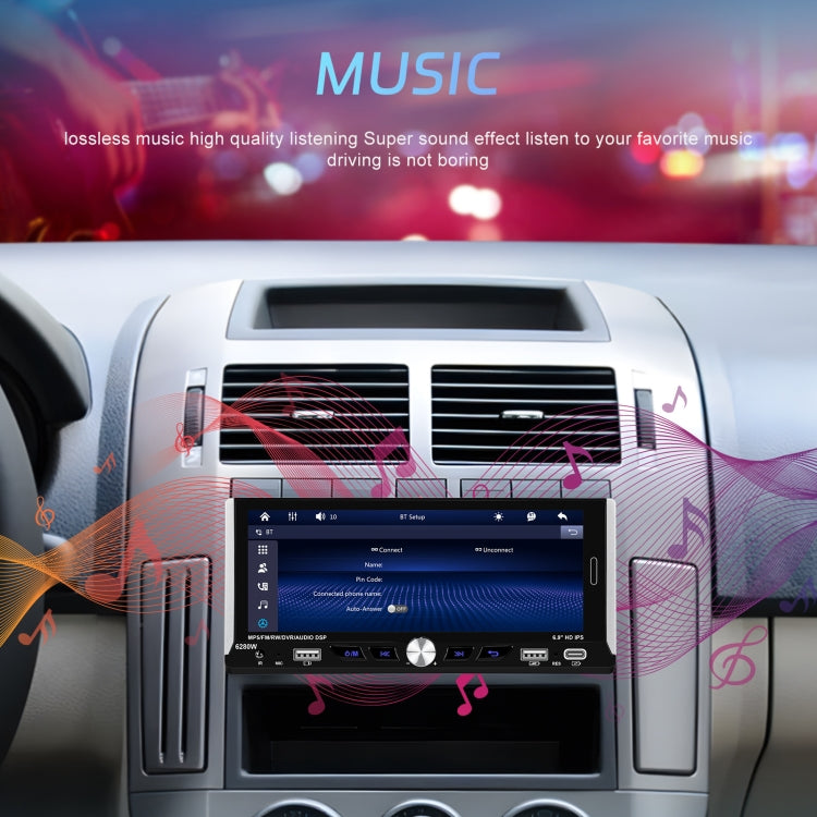 Single Spindle 6.9 inch MP5 With Knob Player Carplay Function Car MP4 Backup Camera, Specification: Standard+12 Light Camera