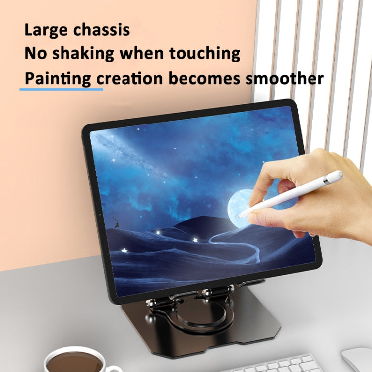 Metal Cooling Tablet Stand Rotatable Adjustable Base Support(Black)