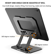 Metal Cooling Tablet Stand Rotatable Adjustable Base Support(Black)